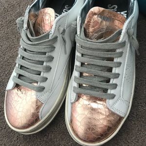P448 sneakers white leather with rose gold